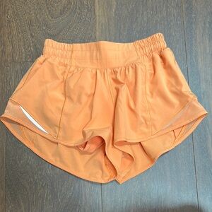 Lululemon Orange Soda 2.5in Hotty Hot shorts